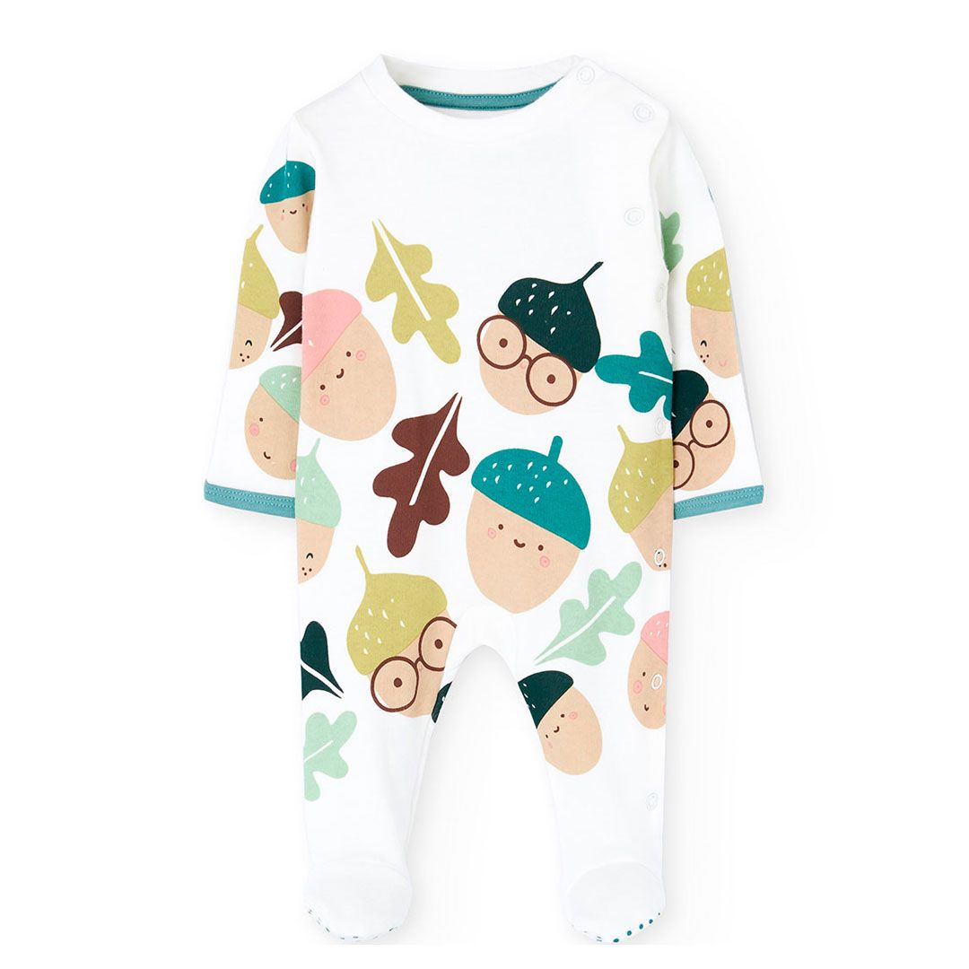 Boboli - Baby Girl's Full Sleeve Interlock Sleepsuit - White