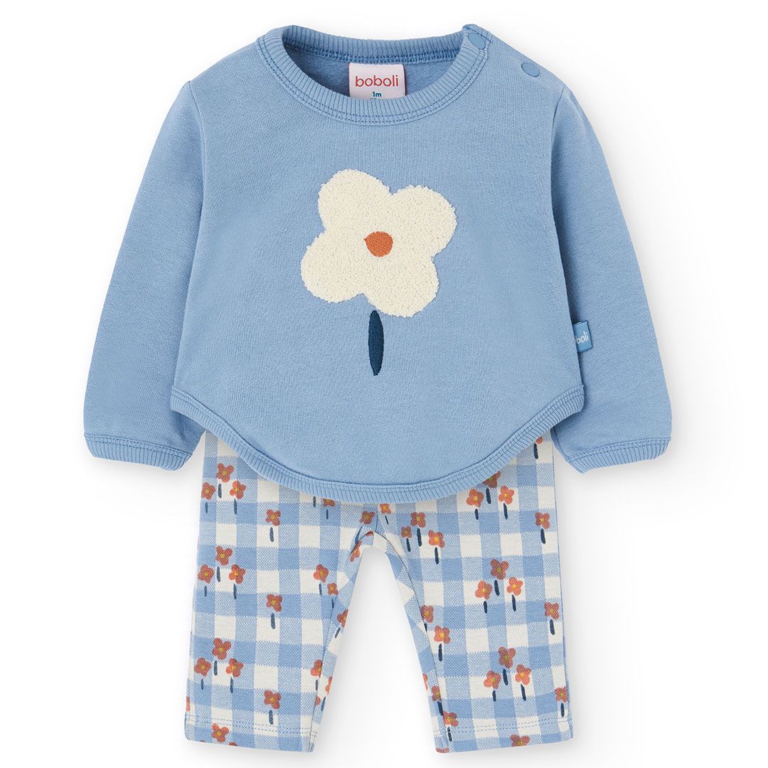 Boboli - 2pc- Set - Baby Girl's Knitted Jumper & Leggings - Blue