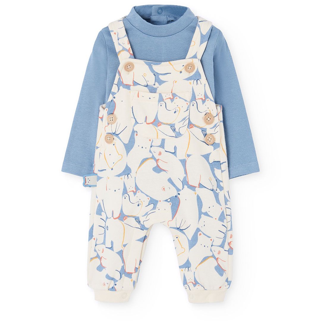 Boboli - 2pc-Set Baby Girl's Knitted T-Shirt & Romper - Blue