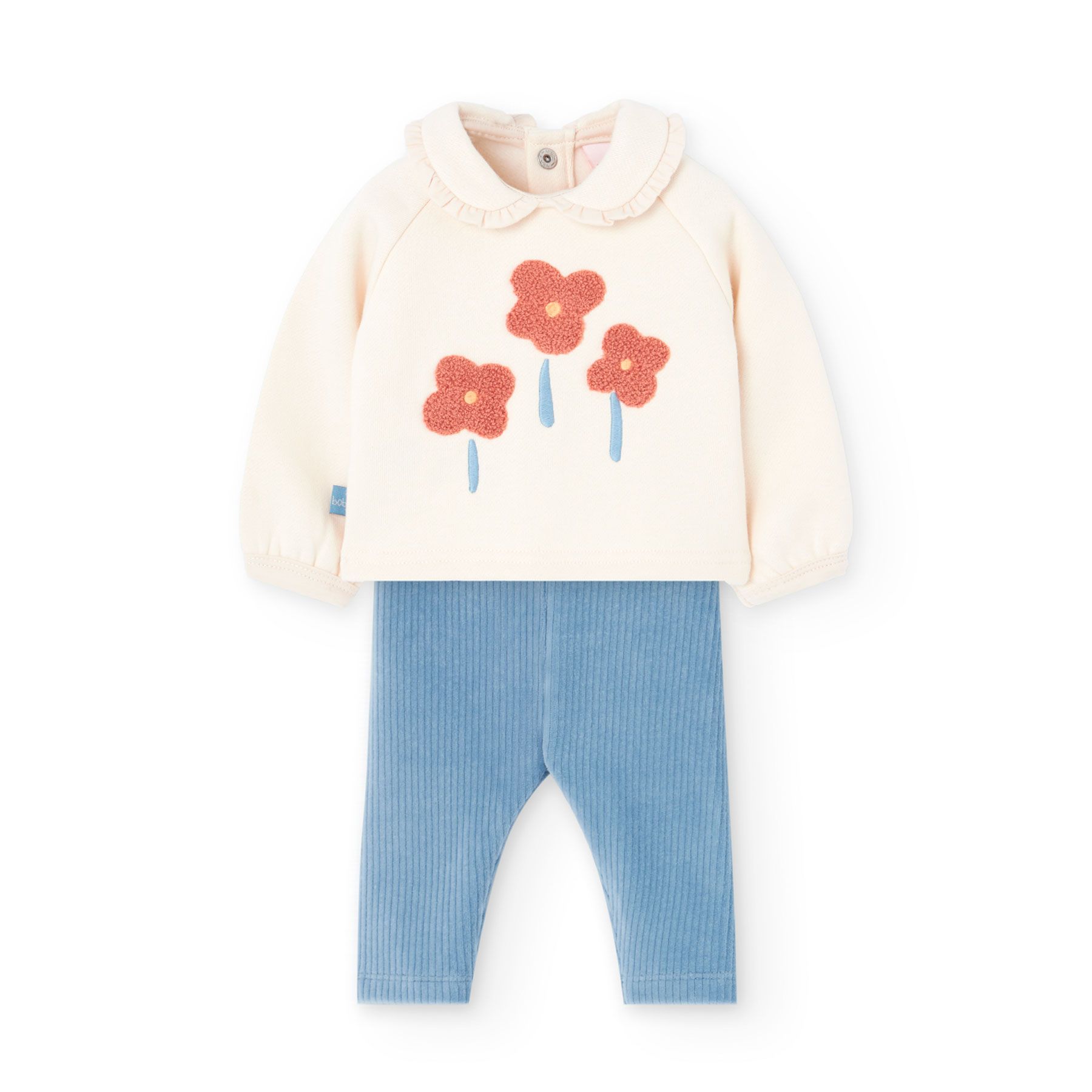Boboli - 2pc- Set - Baby Girl's Floral Printed Knitted Jumper & Leggings - Cream