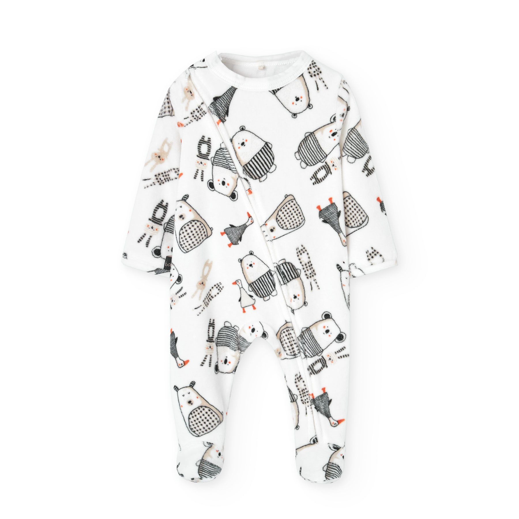 Boboli - Baby Girl's Animal Printed Knitted Playsuit - White
