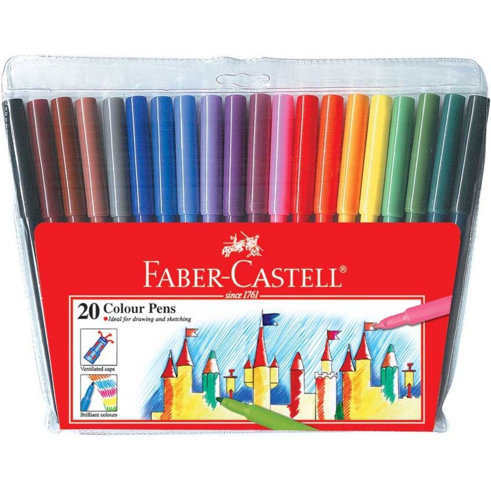 Faber Castell - Washable Colour Pens - 20 Pc Set
