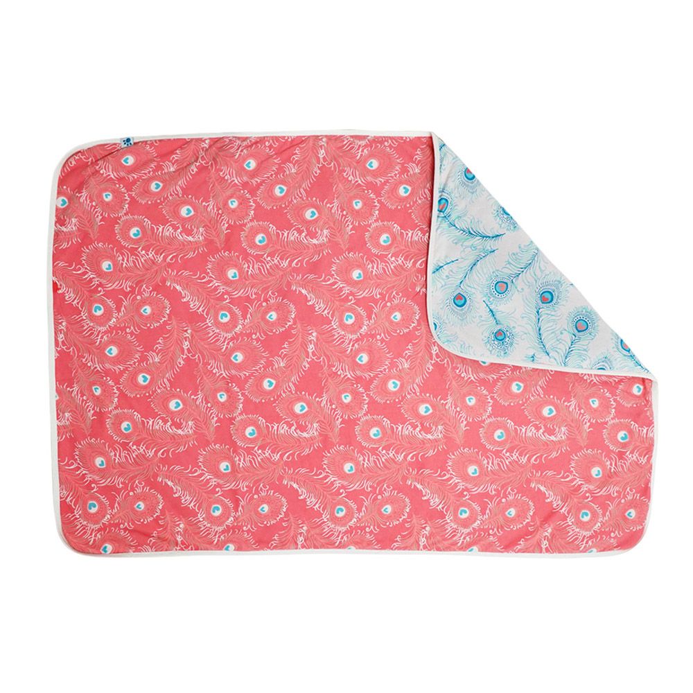 Lucy & Sam - Reversible Baby Blanket – Peacock