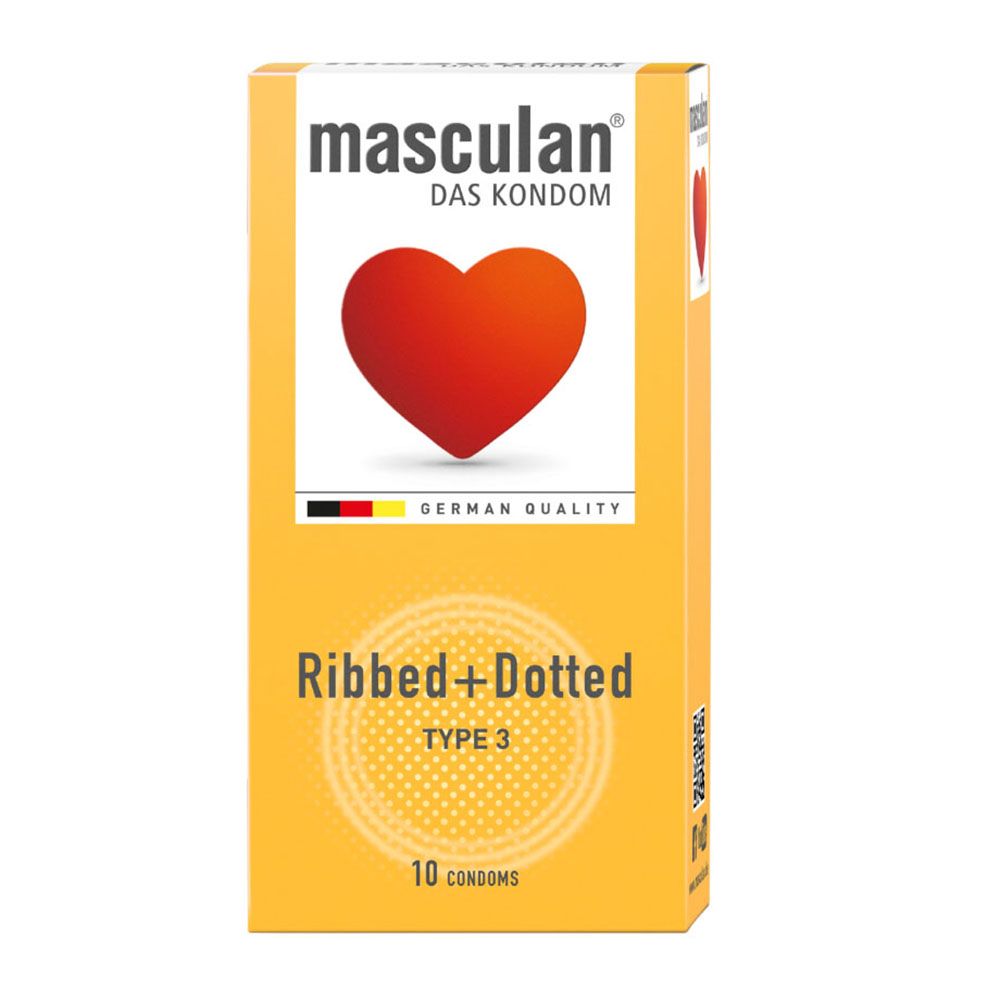 Masculan - Ribbed And Dotted Condoms - 10 Pcs