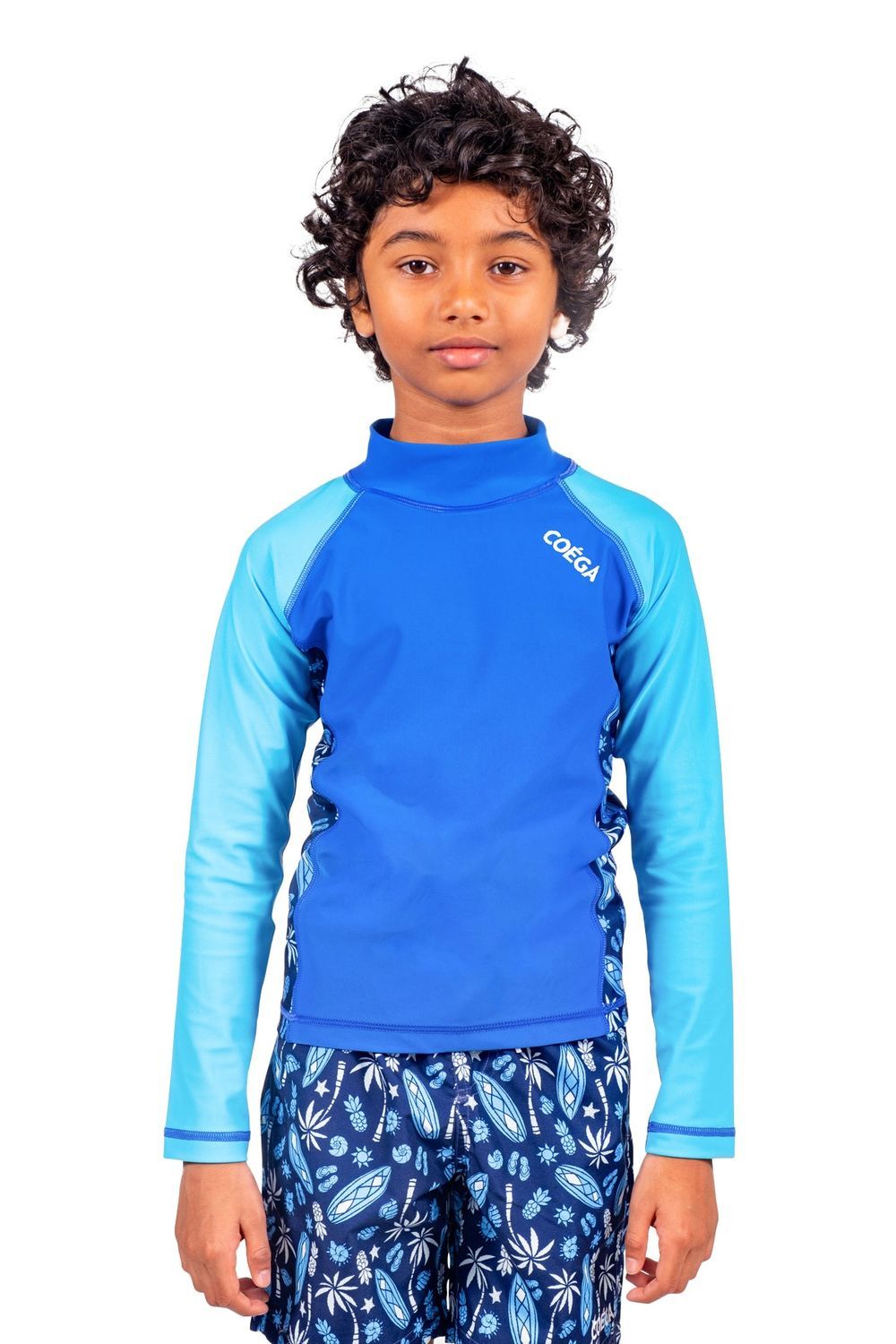 Coega Sunwear - Boy's Long Sleeve Rashguard - Navy Blue Surf
