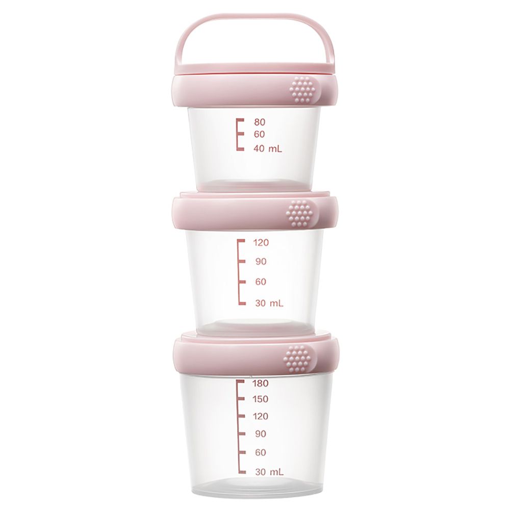 Babycare - Food Storage Container Set 3pcs - Weir Powder Pink