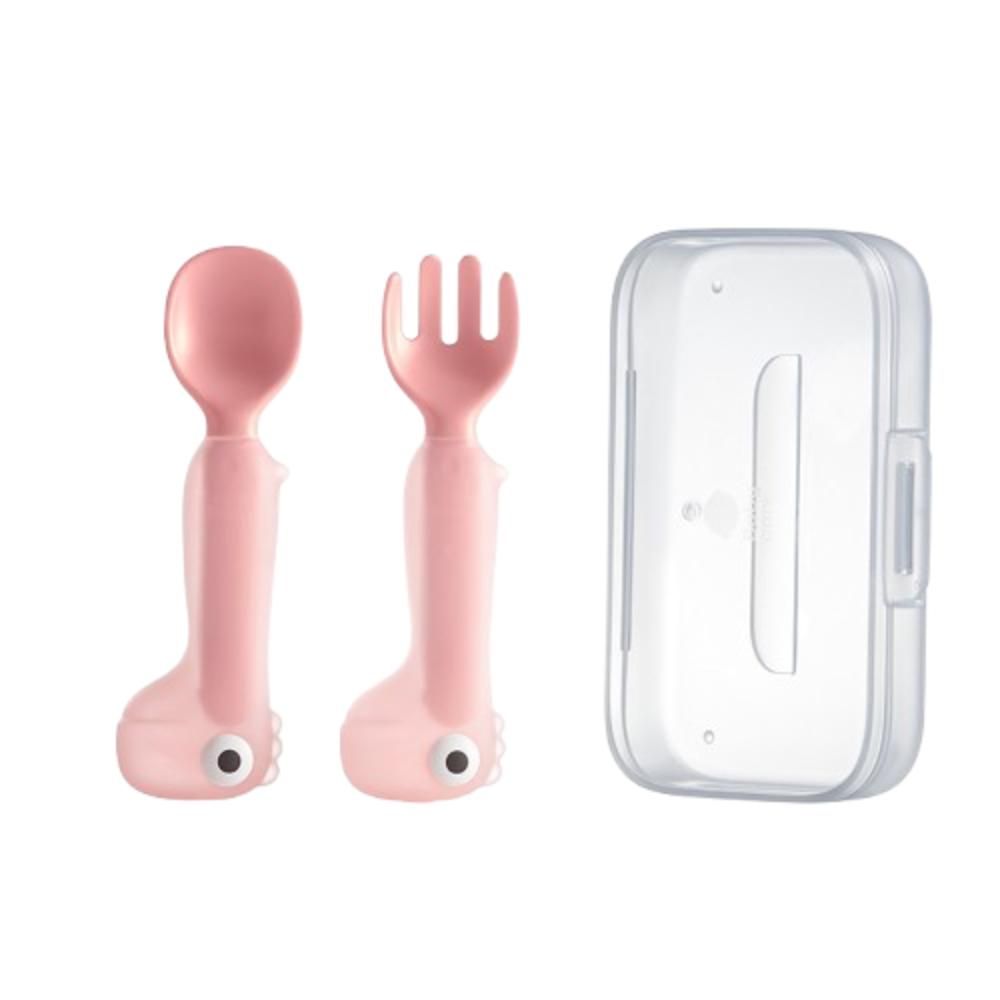 Babycare - Fork & Spoon Set - Luoshan Pink