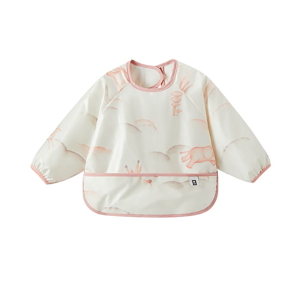 Babycare - Waterproof Long Sleeved Baby Smock - Beige