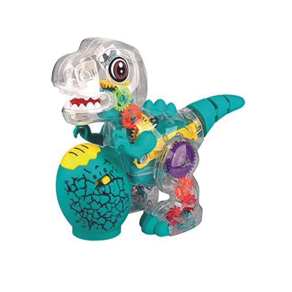 Brain Giggles - Colored Moving Gears Musical Dinosaur Toy With Flashing Lights