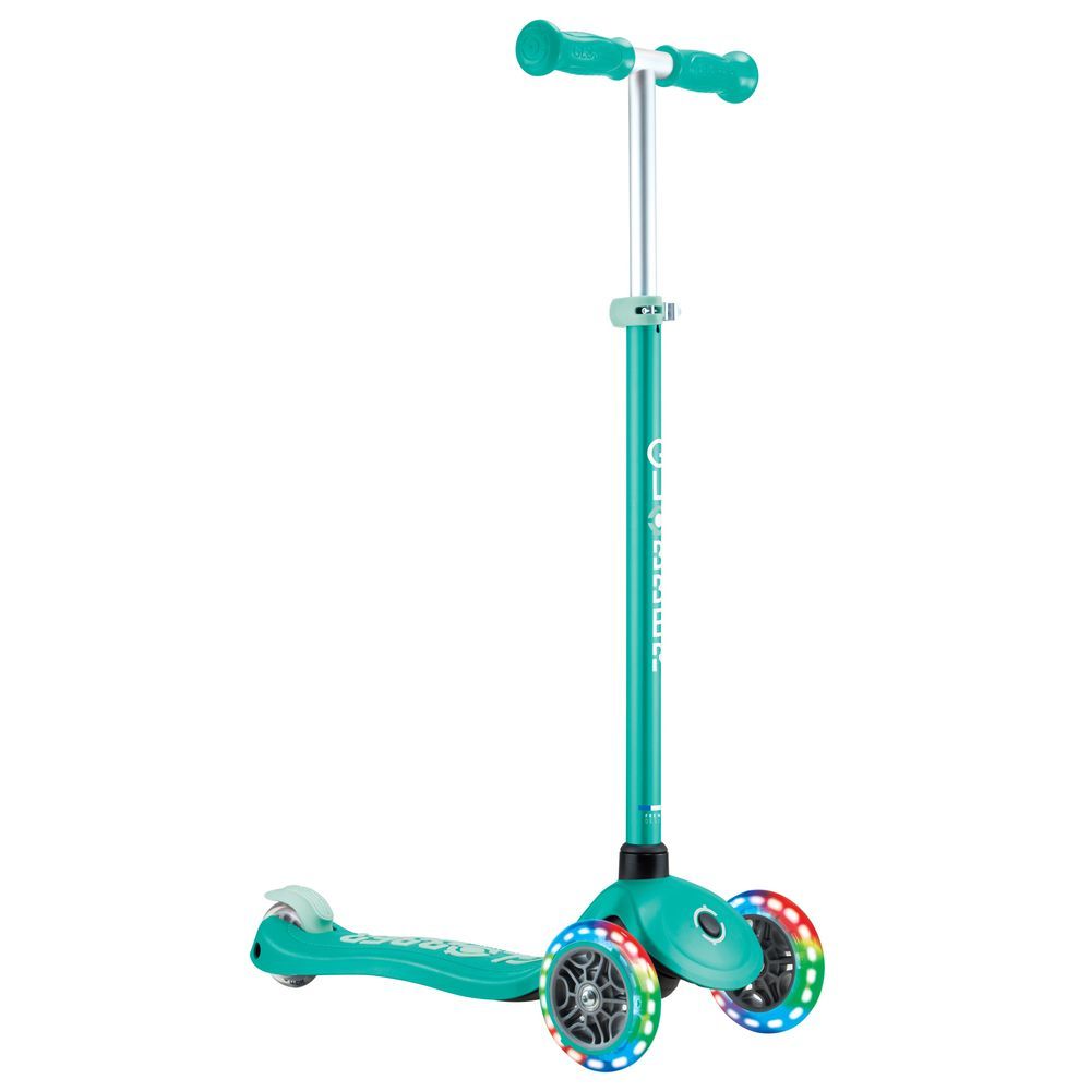 Globber - Primo Plus Lights 3-Wheel Manual Scooter - Emerald Green/Mint
