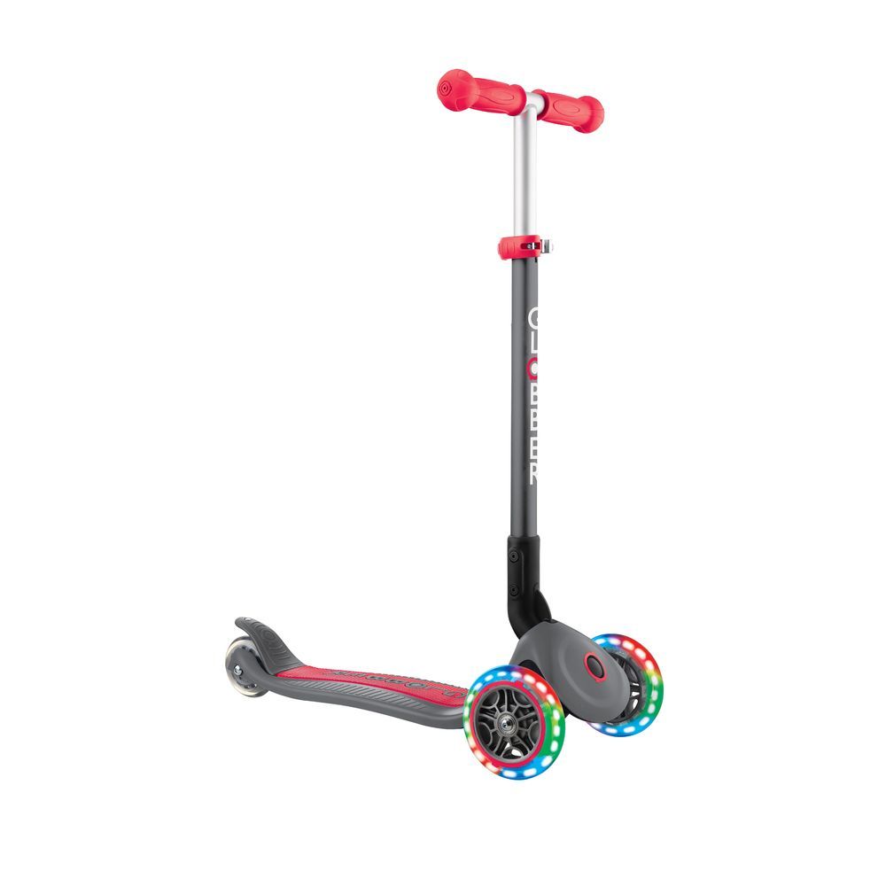 Globber - Primo Foldable Manual Scooter With Lights - Titanium Red