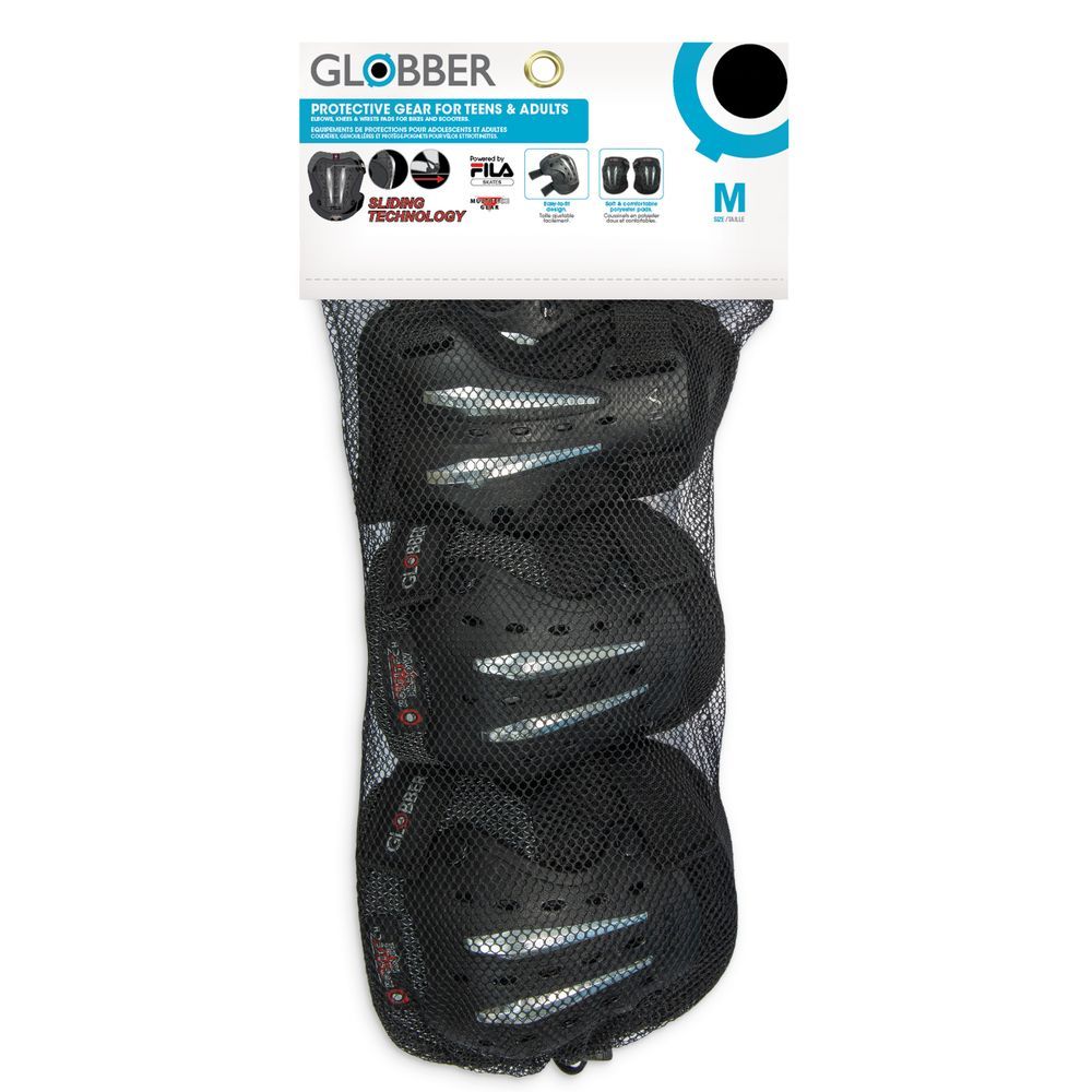 Globber - Fila Scooter Protective Adult Gear Set - Range C - M - 6 Pcs