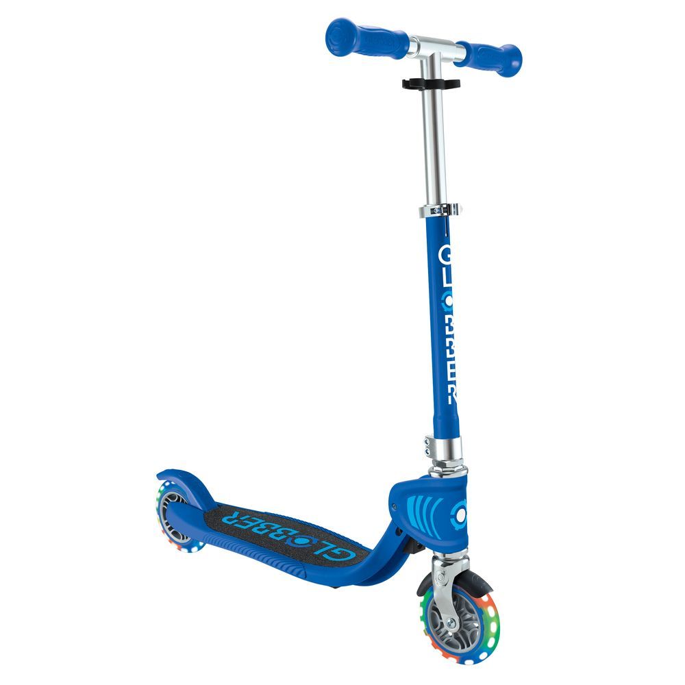 Globber - Flow Foldable Junior Lights Manual Scooter - Navy Blue