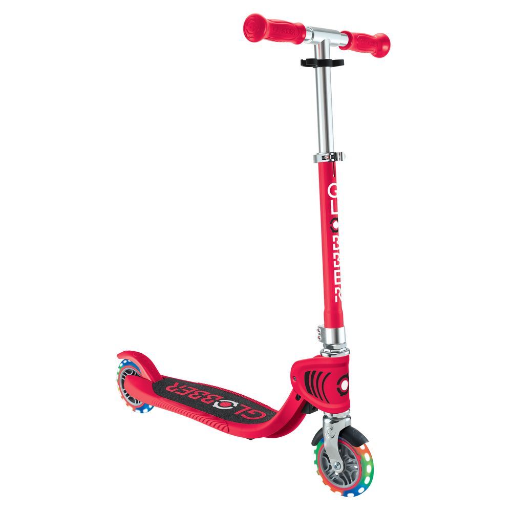 Globber - Flow Foldable Junior Lights Manual Scooter - Red