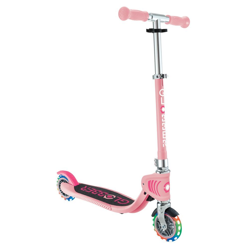 Globber - Flow Foldable Junior Lights Manual Scooter - Pastel Pink