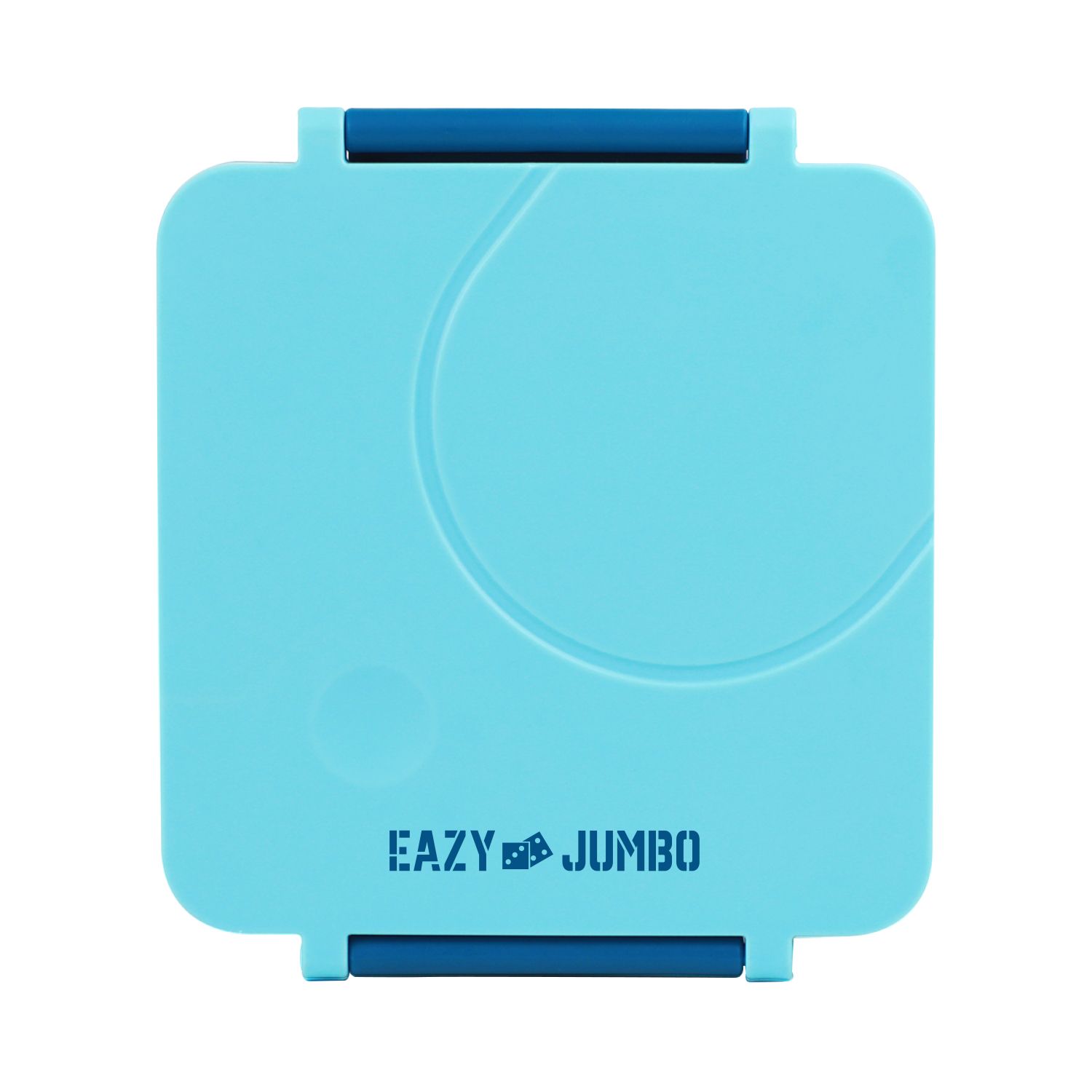 Eazy Kids - 3/4 Jumbo Lunch Box With Bowl, Spoon And Fork - Blue