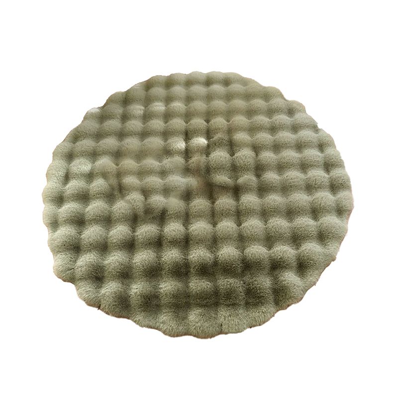 Mei Stylish - Rabbit Fur Round Floor Rug - Green - 90 cm
