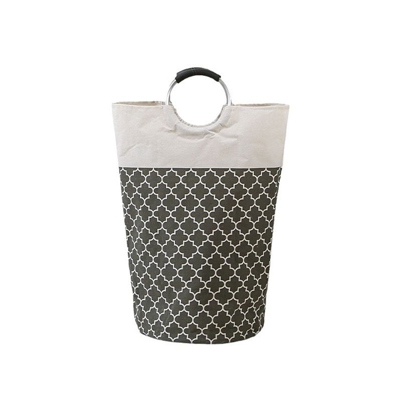 Mei Stylish - Foldable Laundry Basket With Handles - Grey - Large