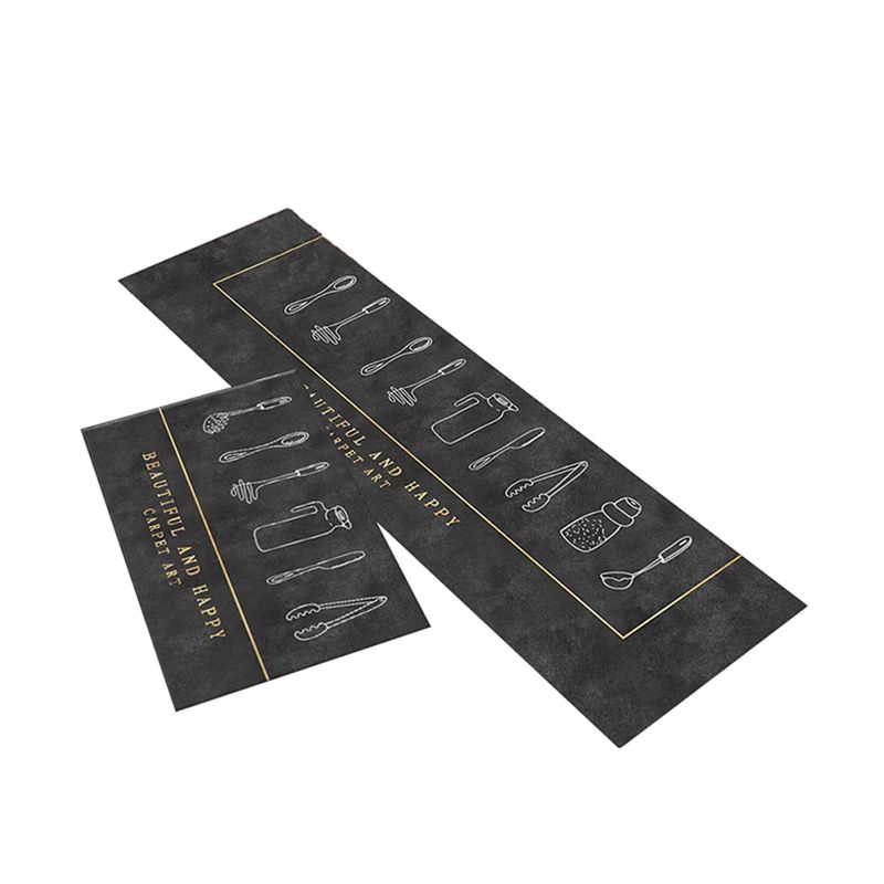 Mei Stylish - Non Slip Bottom Kitchen Mats - Dark Grey - Pack of 2