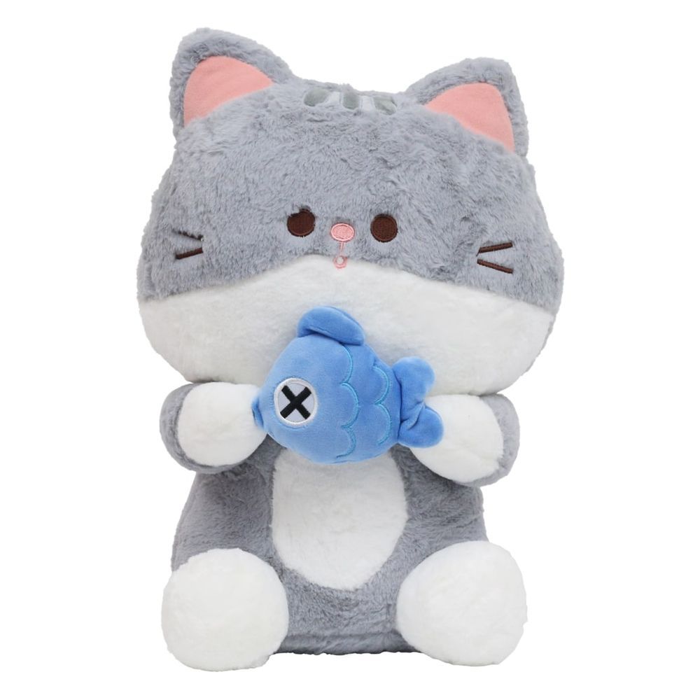 Toto Toys - Stuffed Cat Plush Toy - Grey - 42 cm