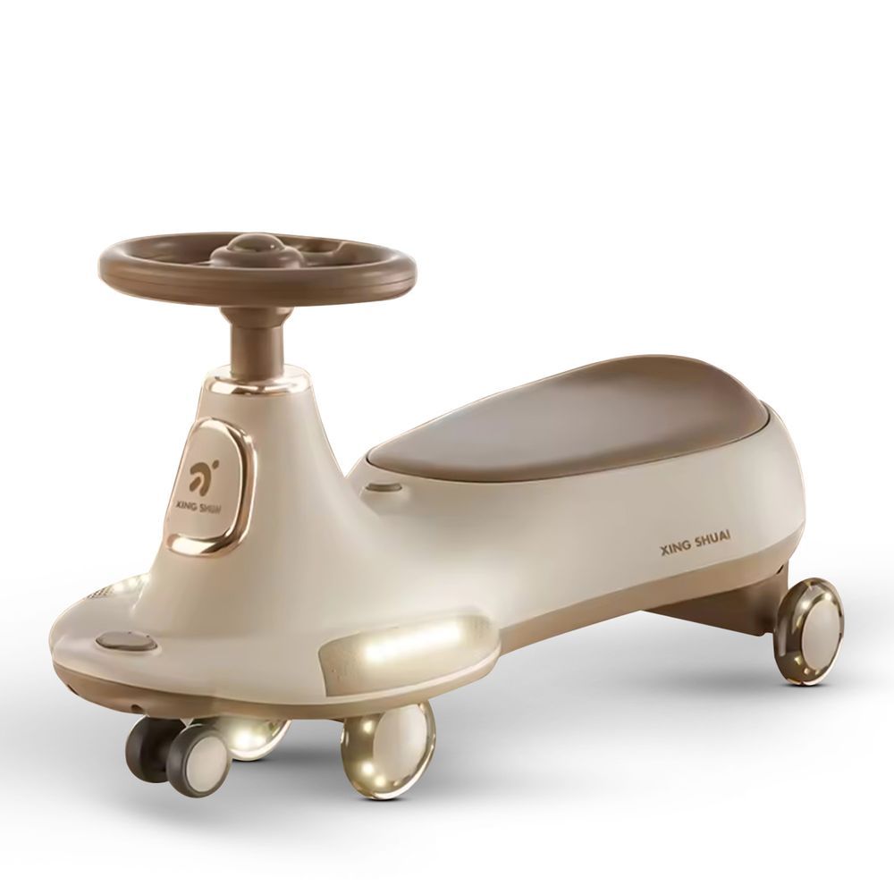 Baybee - Aero Manual Ride-On Swing Car - Brown