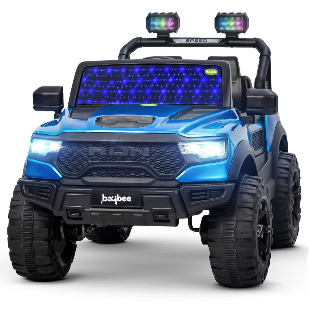 Baybee - Run Battery Operated Ride-On Jeep - Blue