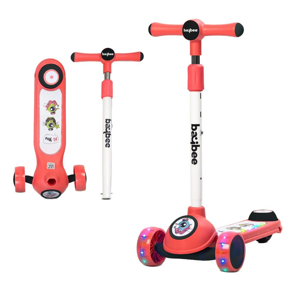 Baybee - Rolo Kids Scooter - Dark Pink