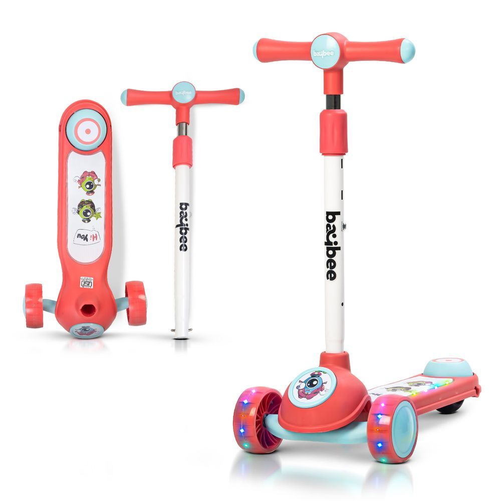 Baybee - Rolo Kids Scooter - Light Pink