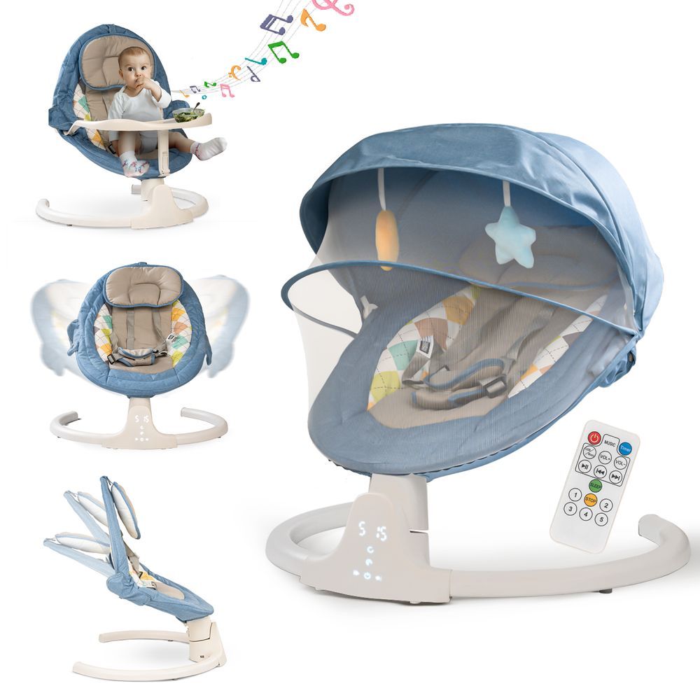 Baybee - Premium Automatic Electric Baby Swing Cradle - Blue