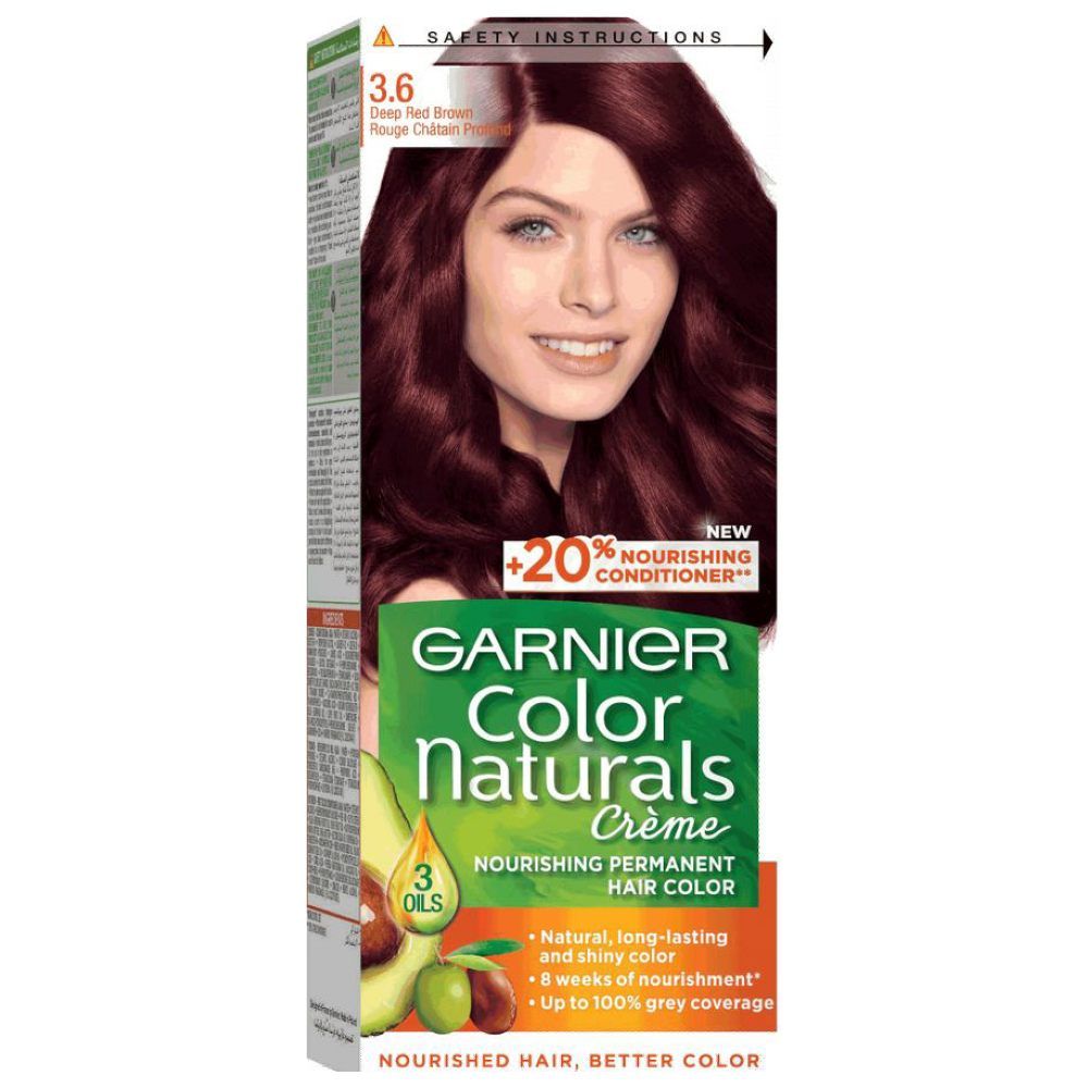 GARNIER - Color Naturals Cream Hair Color - 3.6 Deep Red Brown