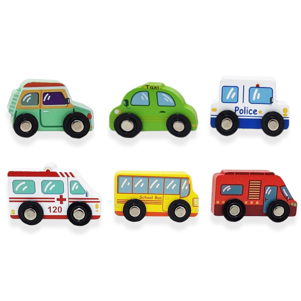 Factory Price - Wooden Mini Car Set - D - 6 Pcs