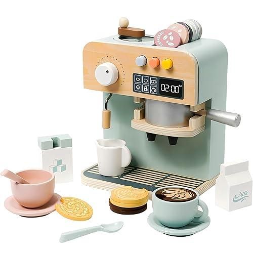 Factory Price - Wooden Children Coffee Maker Pretend Play Set - 23 Pcs