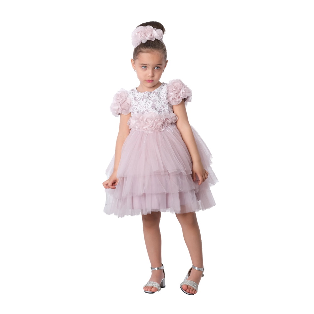 Via Bambino - 3007 Baby Flower Dress - Lilac