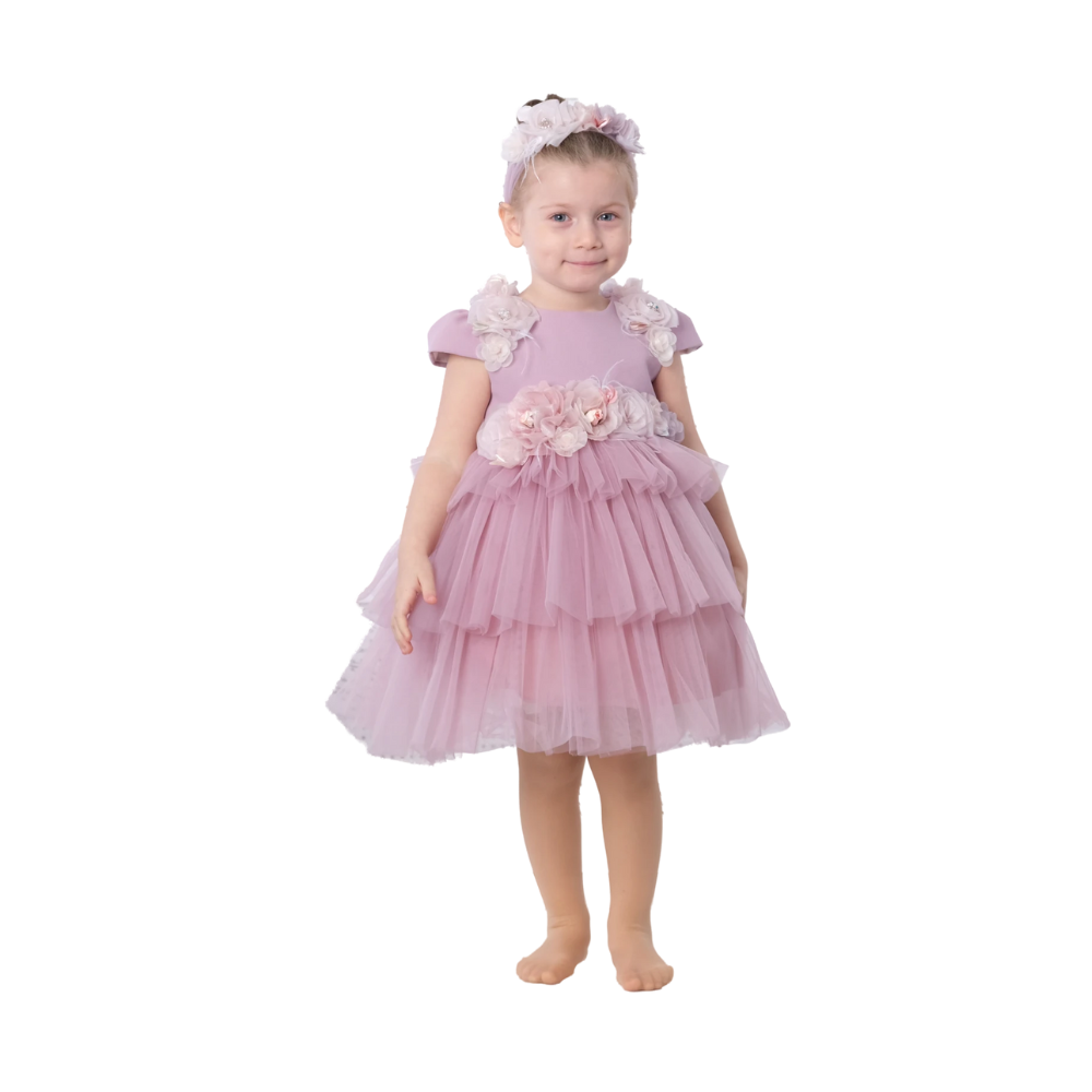 Via Bambino - Chiffon Baby Dress - Lilac