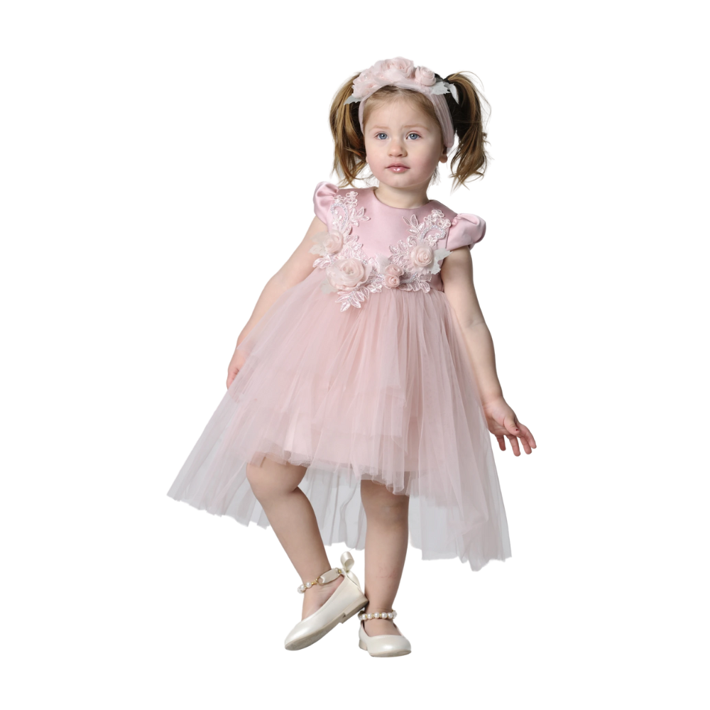 Via Bambino - 3133 Baby Flower Dress - Pink