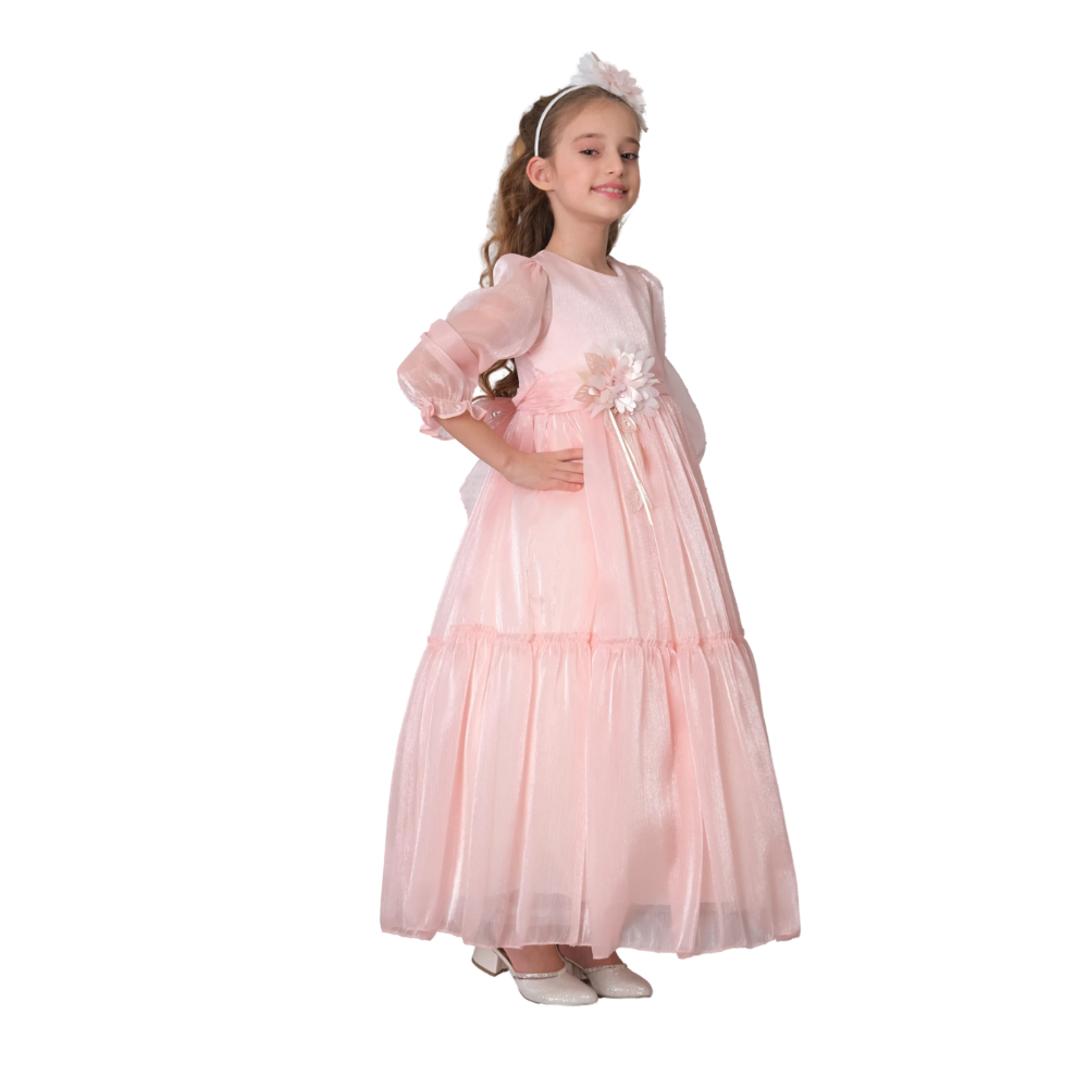 Via Bambino - 3147 Teen Flower Dress - Pink