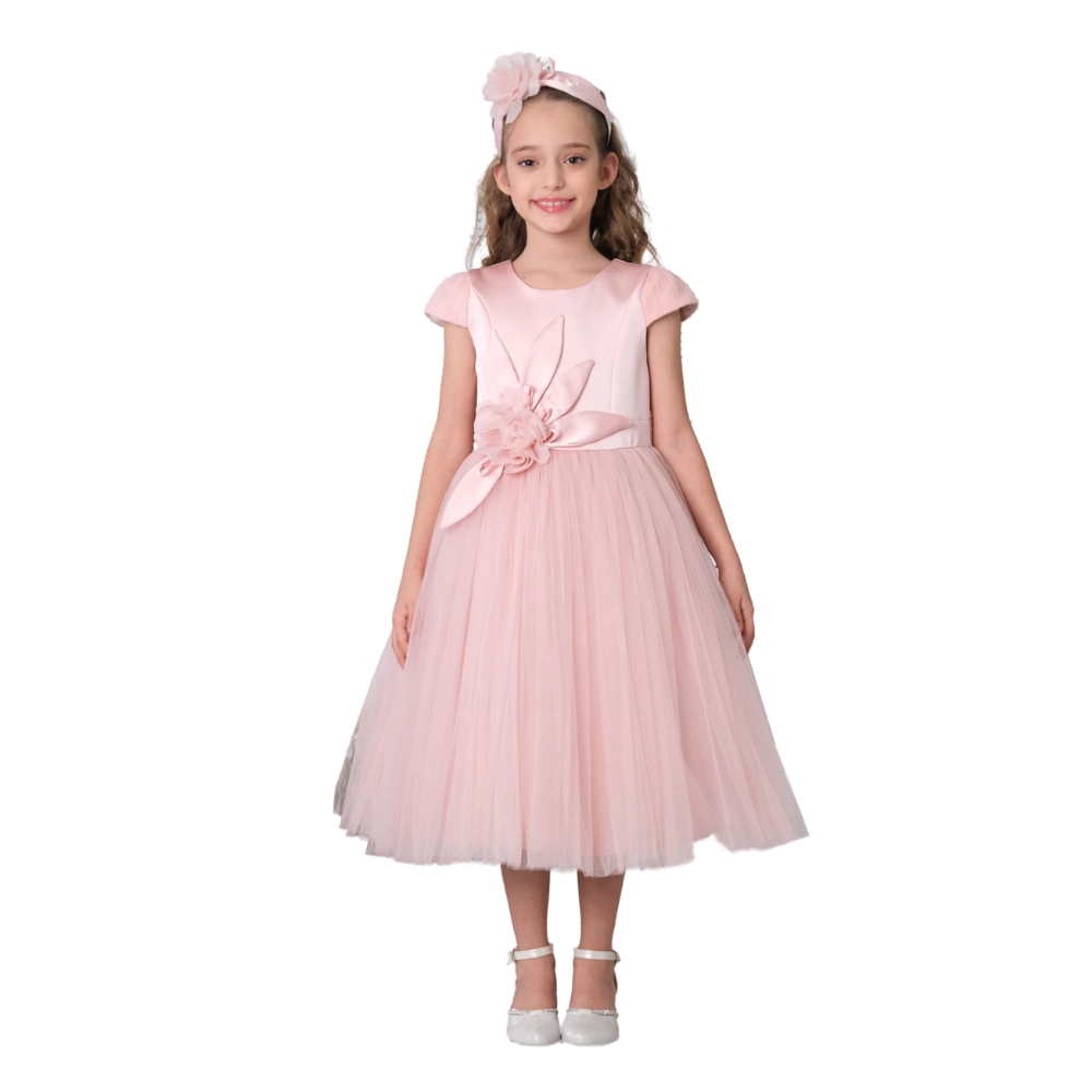 Via Bambino - 3167 Girl's Flower Dress - Pink