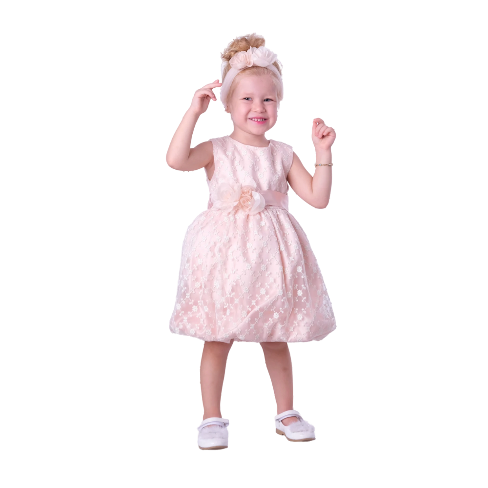 Via Bambino - Baby Sleeveless Floral Dress - Pink