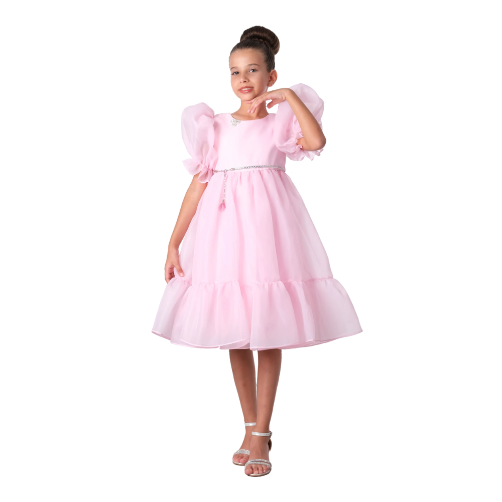 Via Bambino - Dreamy Elegance Girls Dress - Pink