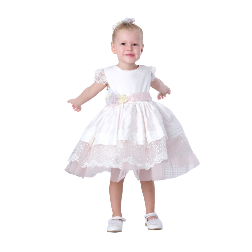 Via Bambino - Chiffon Baby Dress - White