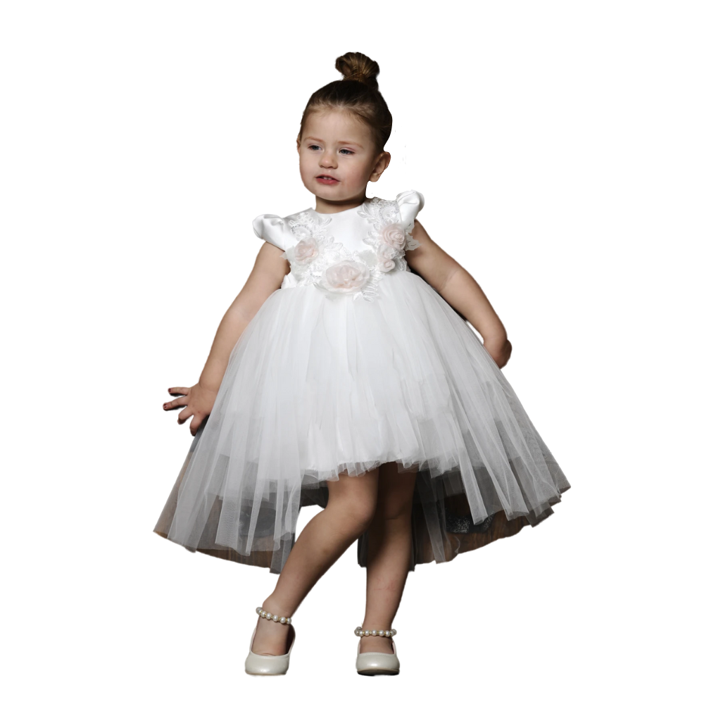 Via Bambino - Floral Detail Baby Dress - White