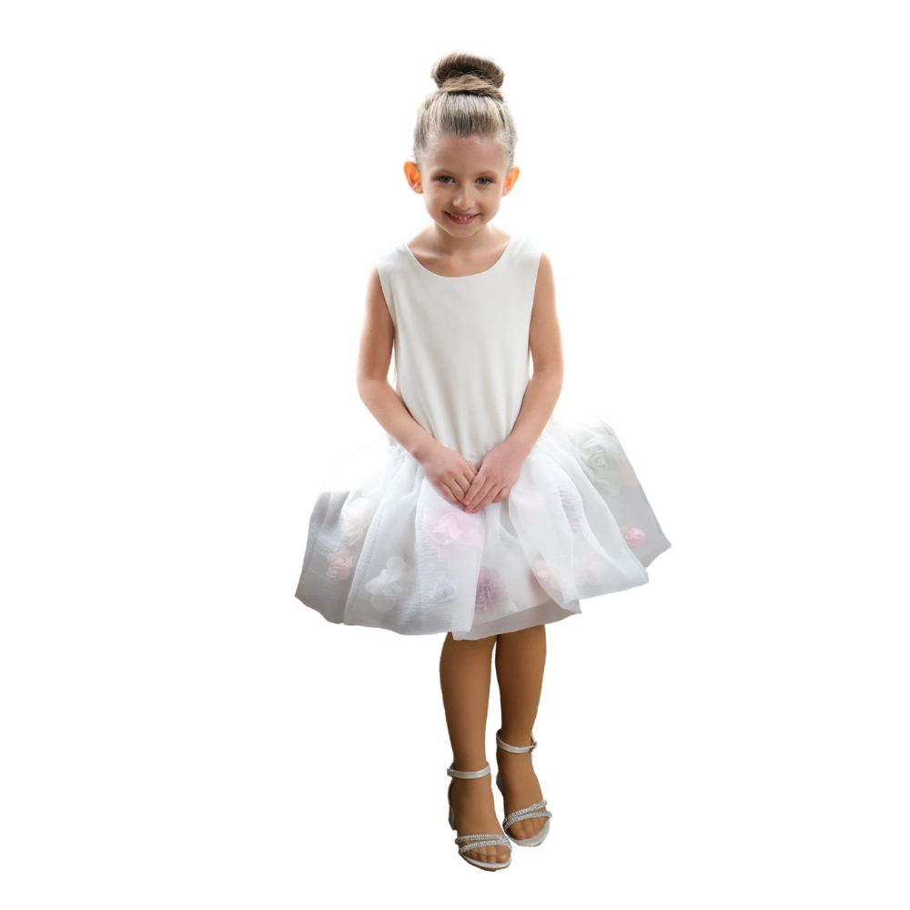 Via Bambino - 3226 Girls' Dress - White