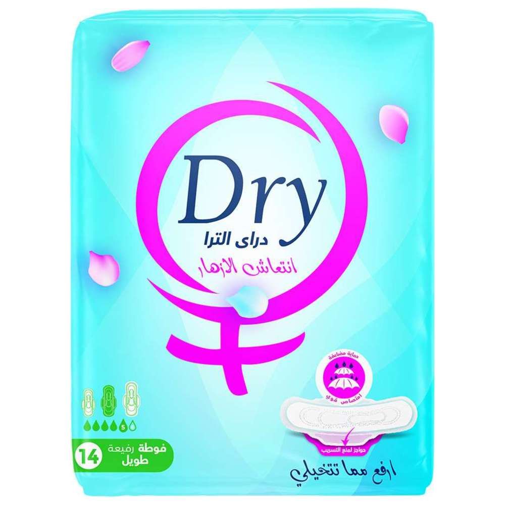 Dry - Ultra Thin w/ Flower Pads - Long - 14 Pcs