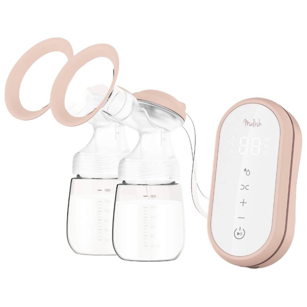 Malish - Uno+ Rechargeable Double Breast Pump - White/Pink