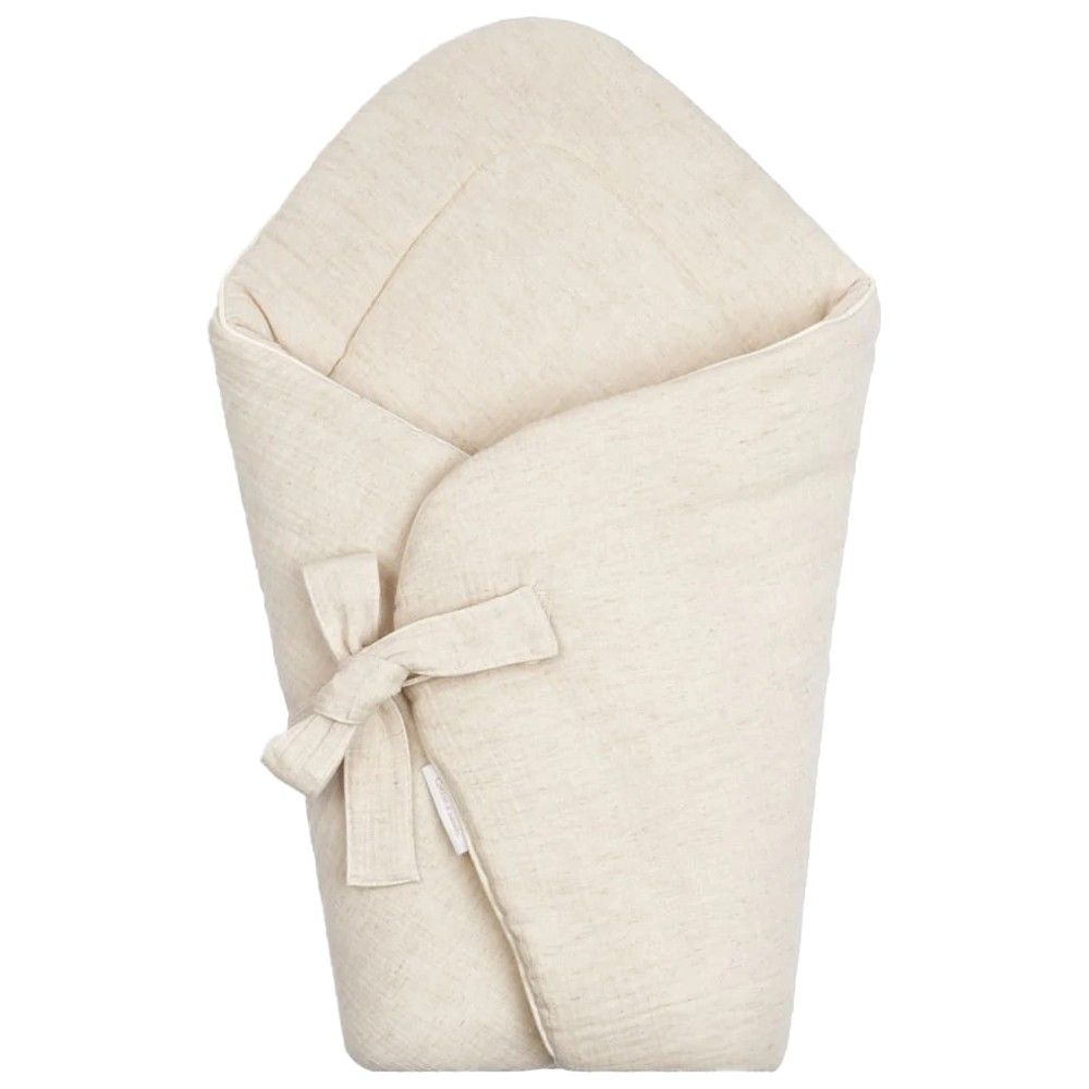 Le Petit Marche - Baby Horn Muslin and Linen Wrap - Natural
