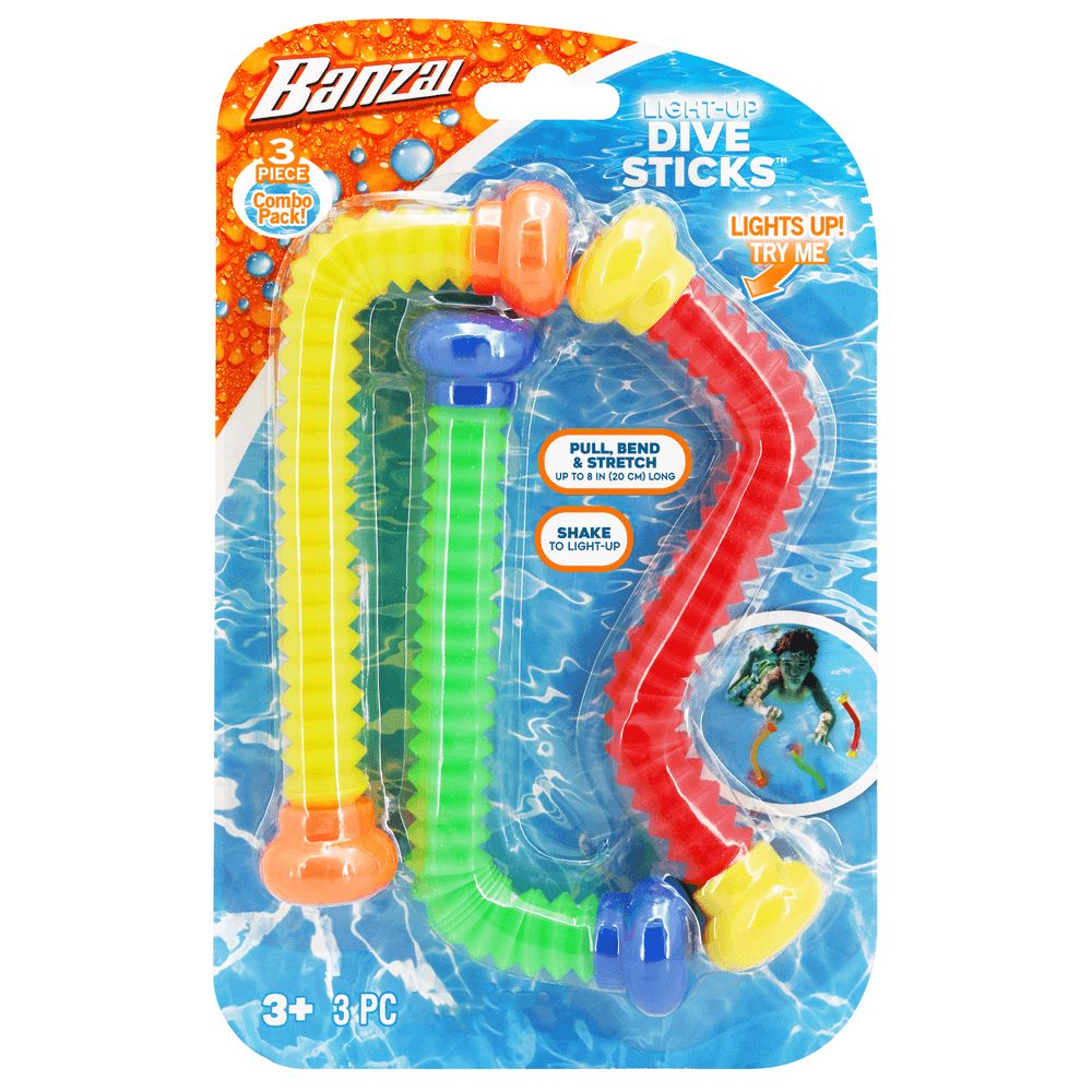 Banzai - Flashing Dive Sticks - Pack Of 1 - 3 Pcs