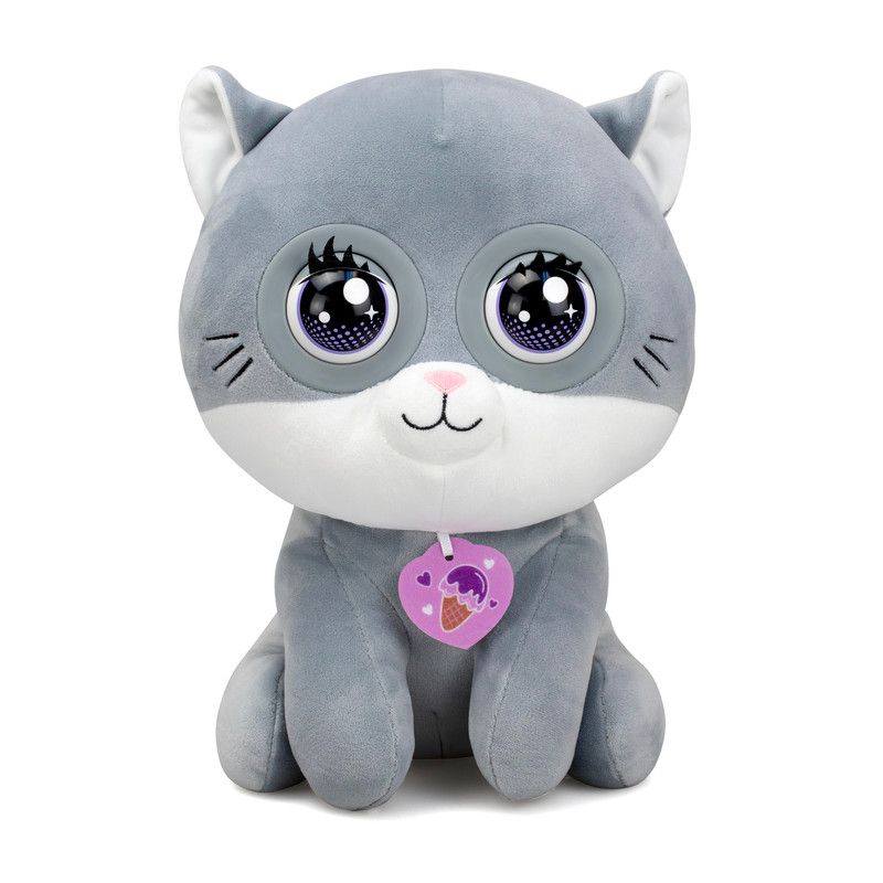 Silverlit - Winksies Blueberry Kitty Blinking Soft Toy - Grey - 30 cm
