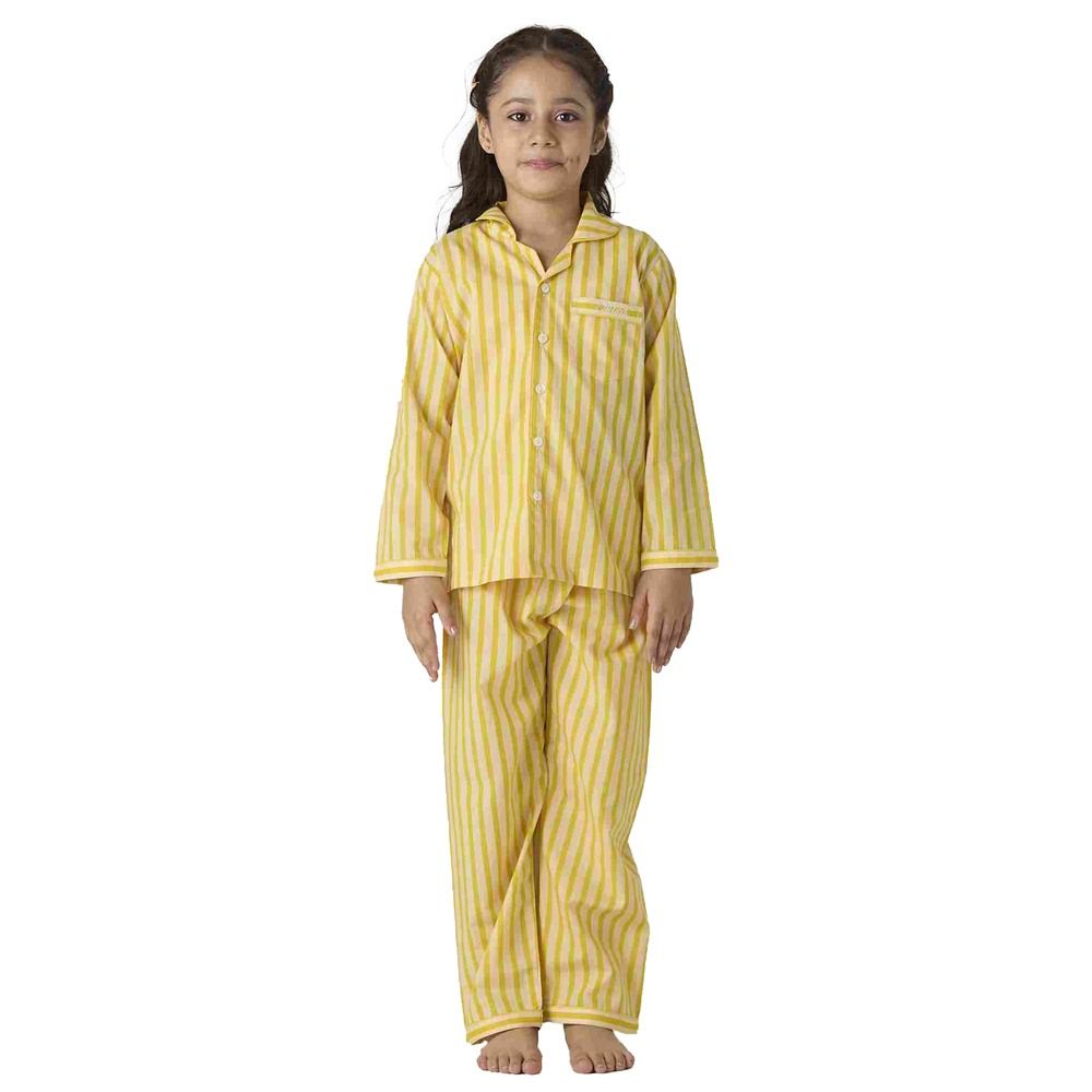 Little West Street - 2pc-Set - Lemon Striped Pyjama Set - Yellow
