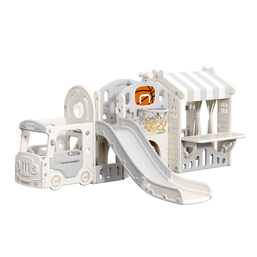 Little Angel - Kids Playhouse With Slide - Grey