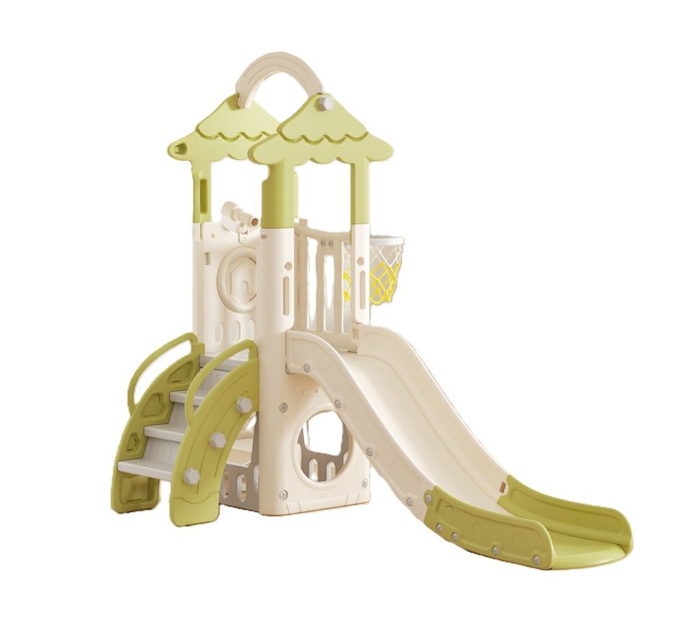 Little Angel - Kids Slide, Climber & Basketball Hoop - Green